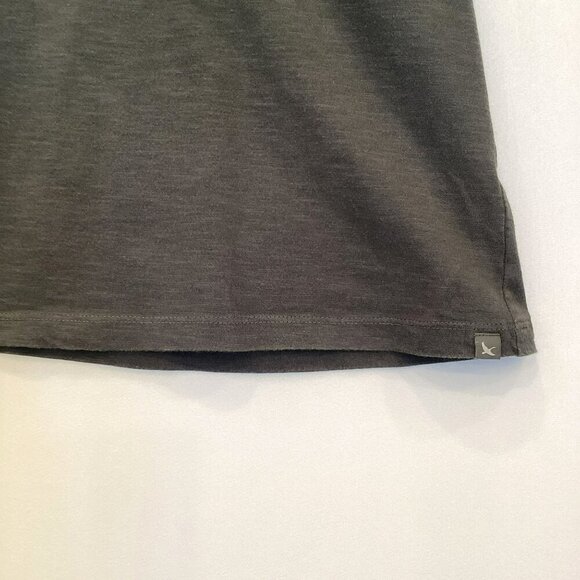 Eddie Bauer V-Neck Tee Women's Sz XL Dark Gray Lattice Trim Cotton Short Sleeve - Picture 4 of 10